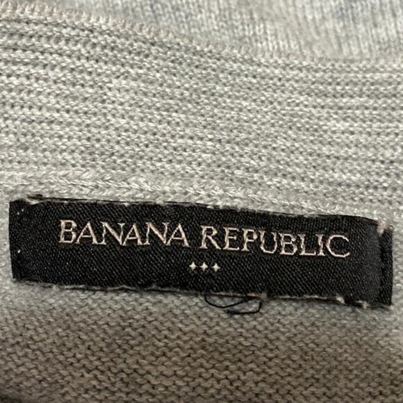 Banana Republic Gray Chevron Long Sleeve Zip Up Cardigan Sweater Top Size M - Picture 3 of 4